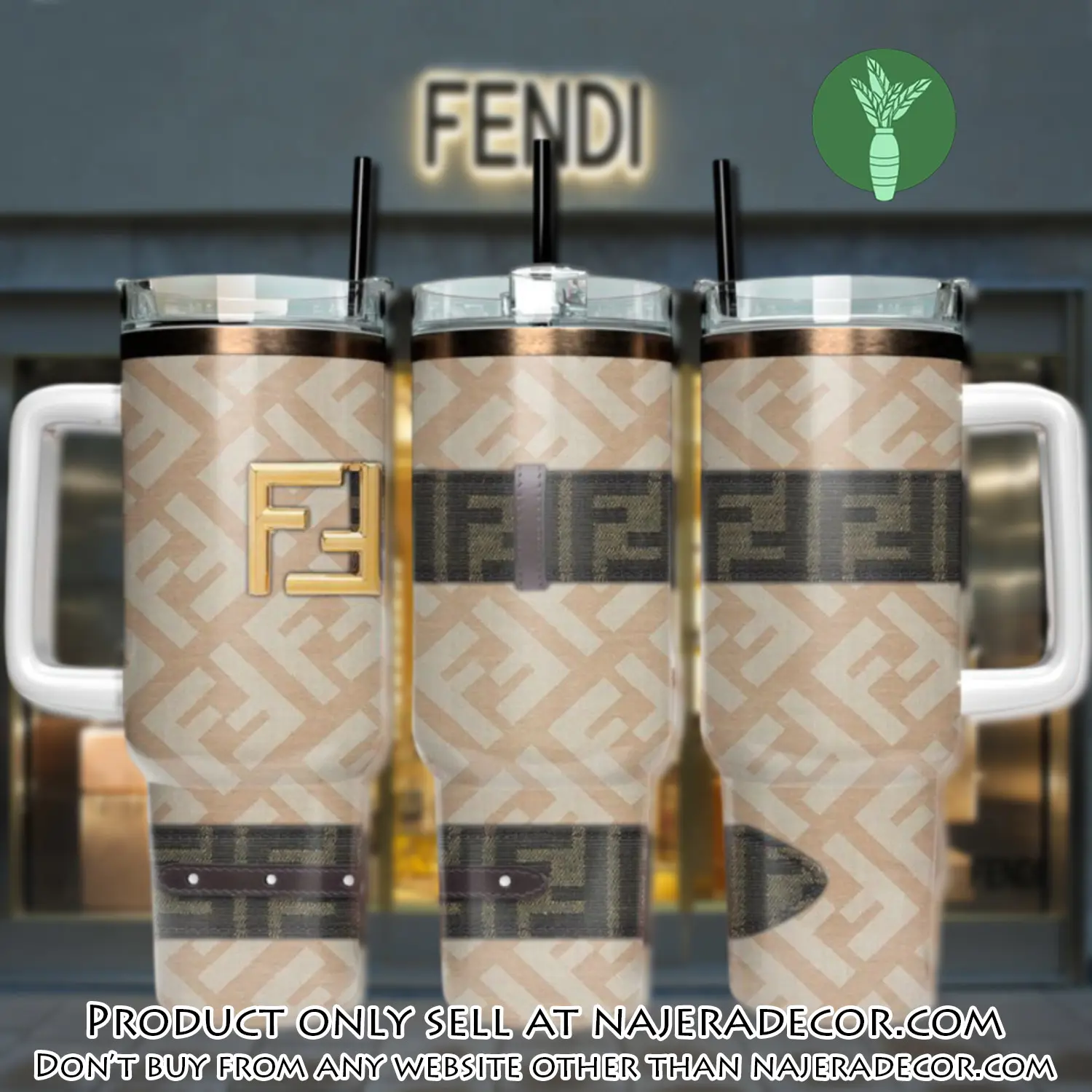 Fendi logo 40oz stanley tumbler fendi stanley tumbler ktb1067 njr3623786